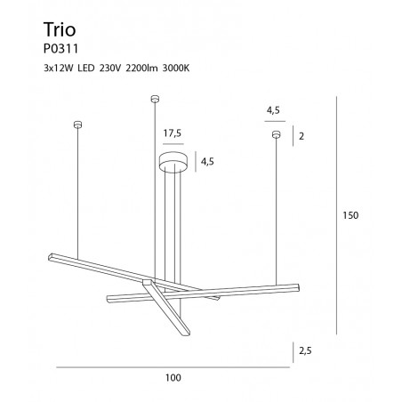 Pakabinamas šviestuvas TRIO 3 - 7 - 454,17 €