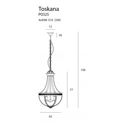 Pakabinamas šviestuvas TOSKANA - 4 - 480,91 €