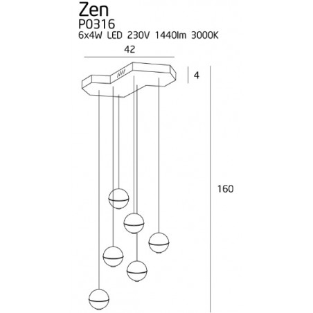 Pakabinamas šviestuvas ZEN 6 vario - 3 - 949,74 €
