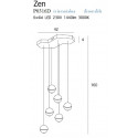 Pakabinamas šviestuvas ZEN 6 vario, DIM - 3 - 949,74 €