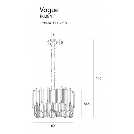 Pakabinamas šviestuvas VOGUE - 3 - 1 471,58 €