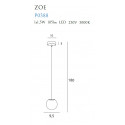 Pakabinamas šviestuvas ZOE 1x1,5W - 3 - 122,79 €