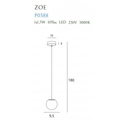 Pakabinamas šviestuvas ZOE 1x1,5W - 3 - 122,79 €