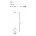 Pakabinamas šviestuvas ZOE 1x1,5W auksinis - 3 - 122,79 €