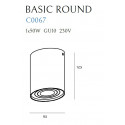 Lubinis šviestuvas BASIC ROUND baltas - 3 - 21,62 €