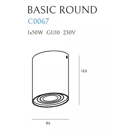 Lubinis šviestuvas BASIC ROUND baltas - 3 - 21,62 €