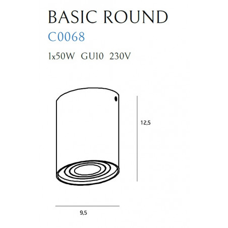 Lubinis šviestuvas BASIC ROUND juodas - 4 - 21,62 €