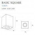 Lubinis šviestuvas BASIC SQUARE BLACK - 5 - 28,14 €