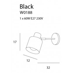 Sieninis šviestuvas BLACK - 3 - 45,35 €