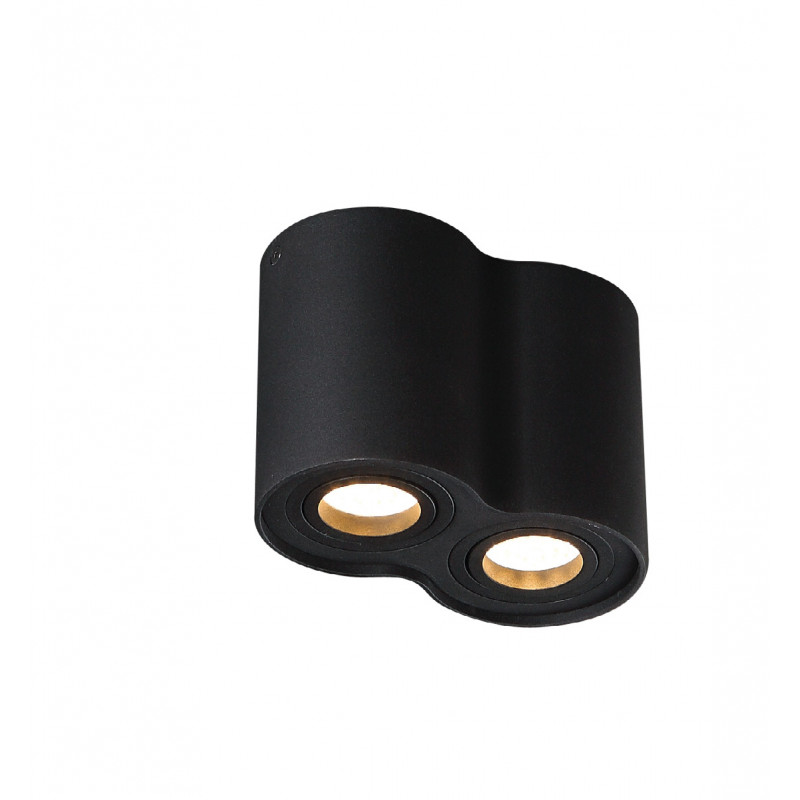 Lubinis šviestuvas BASIC ROUND juodas dvigubas - 1 - 49,30 €