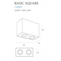 Lubinis šviestuvas BASIC SQUARE juodas dvigubas - 5 - 56,05 €