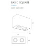 Lubinis šviestuvas BASIC SQUARE juodas dvigubas - 5 - 56,05 €