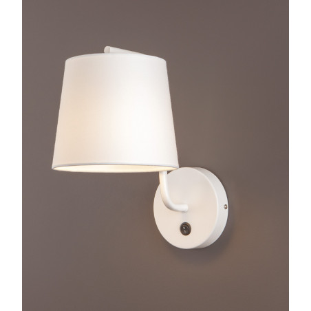 Sieninis šviestuvas CHICAGO baltas su baltu gaubtu - 2 - 58,60 €
