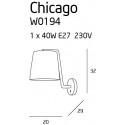 Sieninis šviestuvas CHICAGO juodas su juodu gaubtu - 3 - 58,60 €