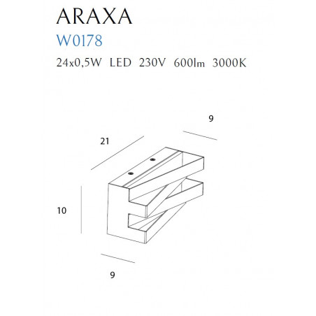 Sieninis šviestuvas ARAXA juodas - 3 - 113,72 €