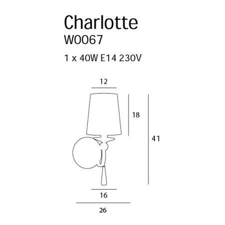 Sieninis šviestuvas CHARLOTTE - 3 - 215,80 €