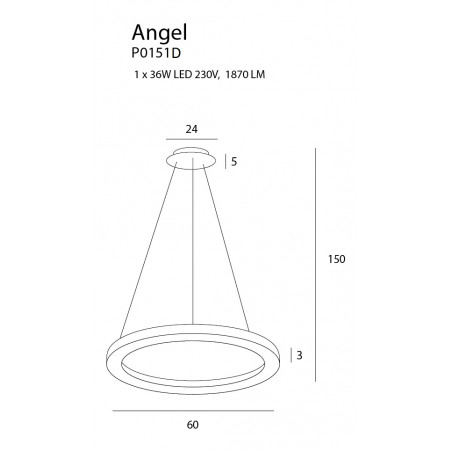 Pakabinamas šviestuvas ANGEL, DIM - 3 - 388,82 €