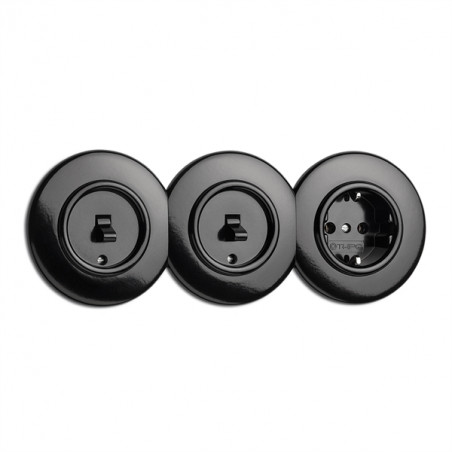 THPG bakelito elektros lizdas ir apvaliu triviečiu rėmeliu