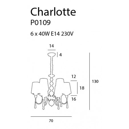 Pakabinamas šviestuvas CHARLOTTE 70 cm - 2 - 602,30 €