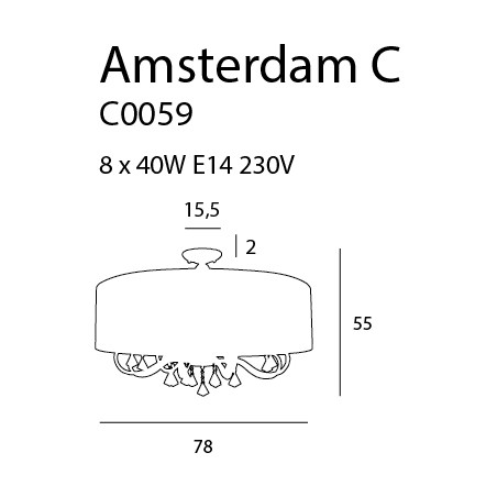 Plafonas AMSTERDAM 78 cm - 4 - 695,33 €