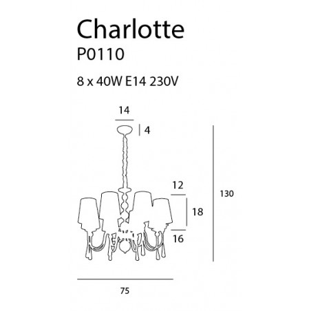 Pakabinamas šviestuvas CHARLOTTE 75 cm - 6 - 736,02 €