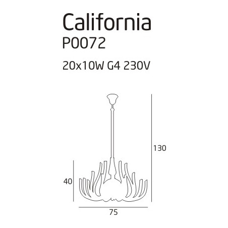 Pakabinamas šviestuvas  CALIFORNIA - 6 - 764,87 €