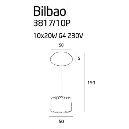 Pakabinamas šviestuvas BILBAO mažas CLEAR 50 cm - 6 - 773,23 €