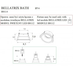 Lubiniai šviestuvai - Įleidžiamas šviestuvas BELLATRIX BATH juodas, IP54, be LED modulio - 16,81 €