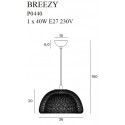 Pakabinami šviestuvai - Pakabinamas šviestuvas BREEZY juodas 36 cm - 0,00 €