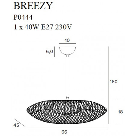 Pakabinami šviestuvai - Pakabinamas šviestuvas BREEZY juodas 45x66 cm - 0,00 €