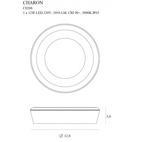 Lubiniai šviestuvai - Lubinis šviestuvas CHARON juodas IP65 - 93,84 €