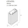 Sieniniai šviestuvai - Sieninis šviestuvas CITATEL aukso spalvos - 0,00 €