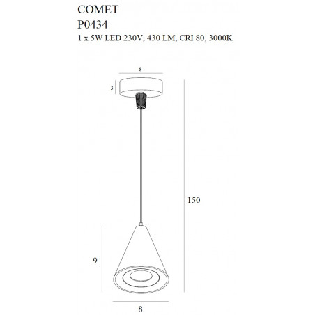 Pakabinami šviestuvai - Pakabinamas šviestuvas COMET BELL - 74,20 €