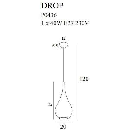 Pakabinami šviestuvai - Pakabinamas šviestuvas DROP aukso spalvos matinis - 153,67 €