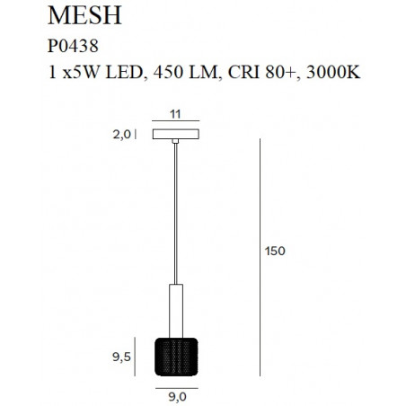Pakabinami šviestuvai - Pakabinamas šviestuvas MESH I - 0,00 €