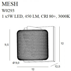 Sieniniai šviestuvai - Sieninis šviestuvas MESH - 0,00 €
