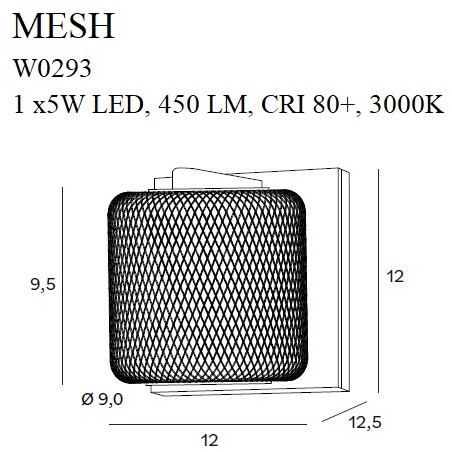 Sieniniai šviestuvai - Sieninis šviestuvas MESH - 0,00 €