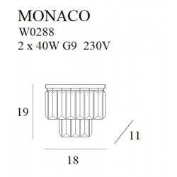 Sieniniai šviestuvai - Sieninis šviestuvas  MONACO aukso spalvos - 92,54 €