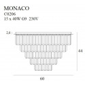 Lubiniai šviestuvai - Plafonas MONACO aukso spalvos Ø 60 cm - 699,92 €