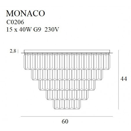 Lubiniai šviestuvai - Plafonas MONACO aukso spalvos Ø 60 cm - 699,92 €