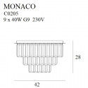 Lubiniai šviestuvai - Plafonas MONACO aukso spalvos Ø 42 cm - 370,41 €
