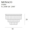 Lubiniai šviestuvai - Plafonas MONACO aukso spalvos Ø 42 cm - 370,41 €