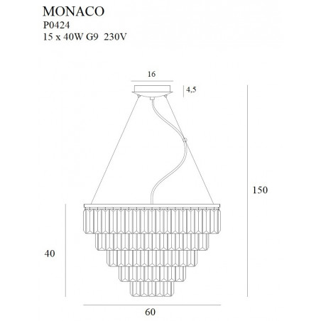 Pakabinami šviestuvai - Pakabinamas šviestuvas MONACO aukso spalvos Ø 60 cm - 740,58 €
