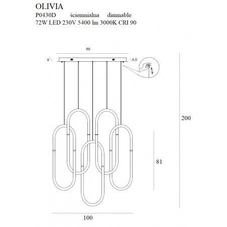 Pakabinami šviestuvai - Pakabinamas šviestuvas OLIVIA V - 0,00 €