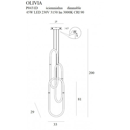 Pakabinami šviestuvai - Pakabinamas šviestuvas OLIVIA III - 0,00 €