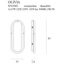 Sieniniai šviestuvai - Sieninis šviestuvas OLIVIA - 0,00 €