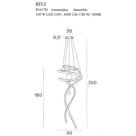Pakabinami šviestuvai - Pakabinamas šviestuvas RITZ - 0,00 €