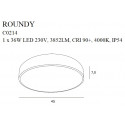 Lubiniai šviestuvai - Plafonas ROUNDY juodas IP54 - 0,00 €