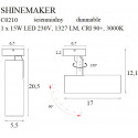 Lubiniai šviestuvai - Lubinis šviestuvas SHINEMAKER juodas - 112,17 €