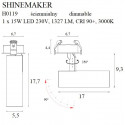 Lubiniai šviestuvai - Įleidžiamas šviestuvas SHINEMAKER baltas - 112,17 €